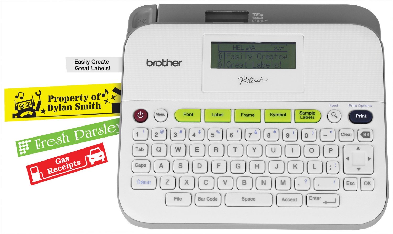 The #1 organizing tool - a label maker that prints up to 3/4